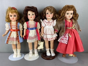 Group of 4 Vintage Ideal Toni P-90 Dolls