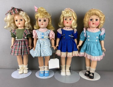 Group of 4 Vintage Ideal Toni P-90 Blonde Dolls