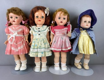 Group of 4 Vintage Assorted Ideal Dolls