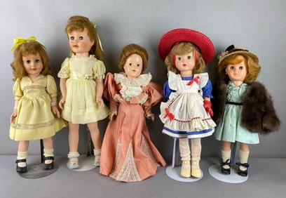 Group of 5 Vintage Effanbee Dolls