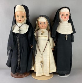Group of 3 Vintage Nun Dolls