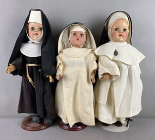 Group of 3 Vintage Nun Dolls