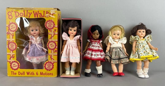 Group of Vintage Dolly Walker Plastic Dolls