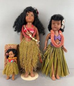 Group of Vintage Hawaiian Plastic Dolls
