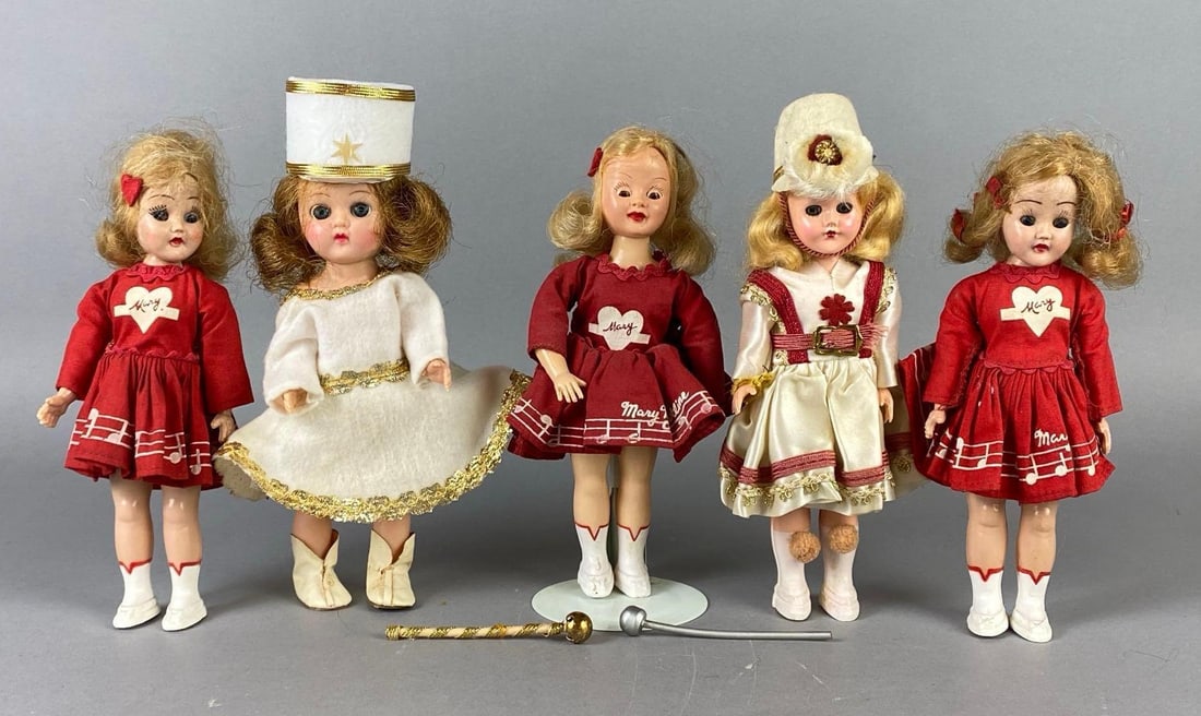 Group of Mary Heartline Dolls and More: Includes Ideal, Lingerie Lou, and unmarked, Some heads not attached, One dress stapled onto body, Tallest doll measures 8 inches tall.