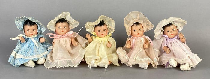 Group of 5 Dionne Quintuplets Composite Baby Dolls