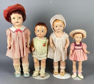 Group of 4 Vintage Effanbee Composition Dolls