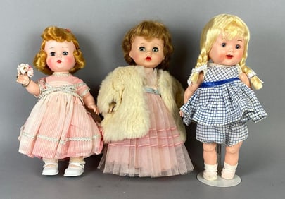 Group of 3 Plastic and Vinyl Dolls