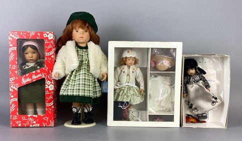 Group of 4 Plastic and Vinyl Dolls