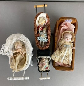 Group of 5 Mini Porcelain Baby Dolls and More