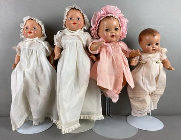 Group of 4 Vintage Brunette Baby Dolls