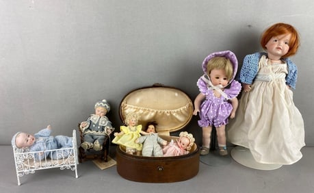 Group of 7 Vintage Porcelain Dolls