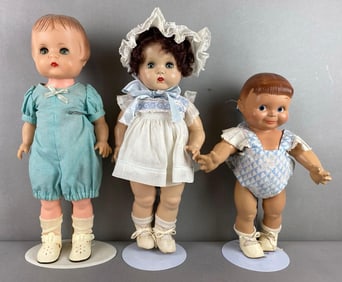 Group of 3 Vintage Brunette Dolls