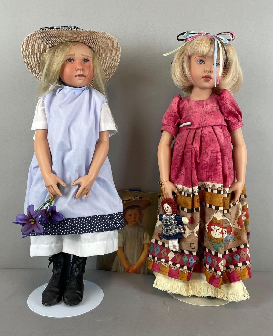 Group of 2 1996 Kish and Co. Plastic Dolls: Includes Mary Cassatt Sara dolls, and possibly Daphne, each measure 16 inches