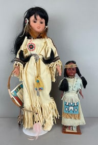Group of 2 Native American Dolls