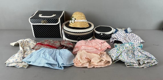 Group of Vintage Doll Clothes and Accessory Cases