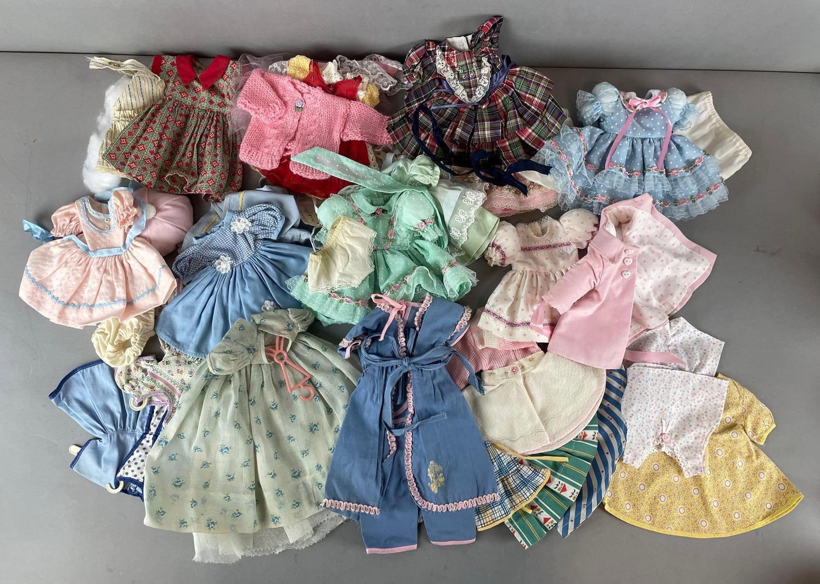 Group of Doll Dresses: Longest measures 12 inches