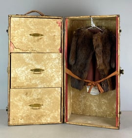 Vintage Doll Travel Chest with Doll Clothing