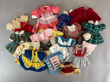 Group of Vintage Doll Dresses and More