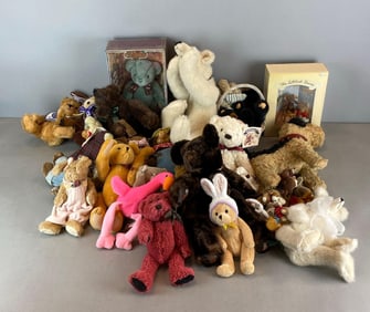 Group of Assorted Plush Teddy Bears and More