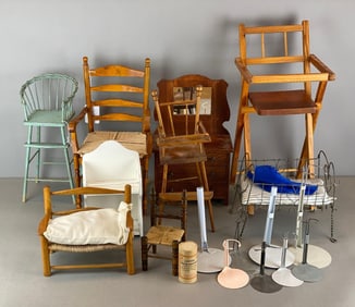 Group of Miniature Doll Furniture and More