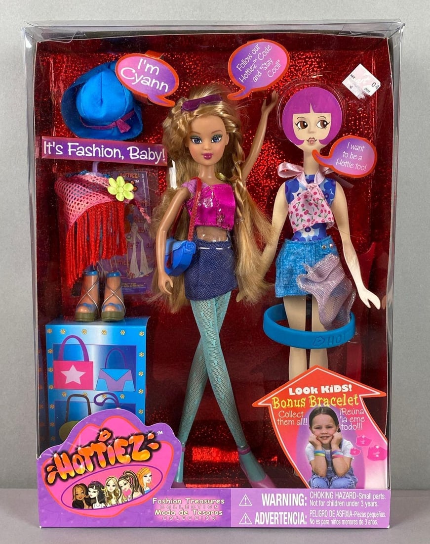 Chic Boutique Hottiez Fashion Treasures Collection: 2004 in original packaging. Box measures 12 3/4 x 9 x 2 1/2 inches.
