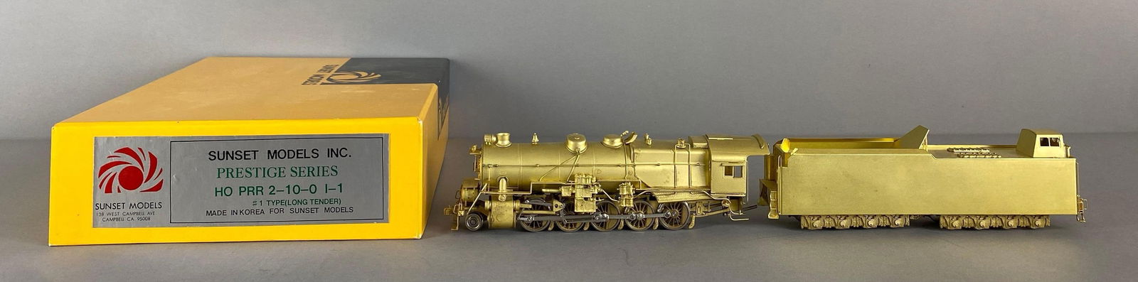 Sunset Models Brass HO Scale PRR 2-10-0 Locomotive and Tender (1 of 5)