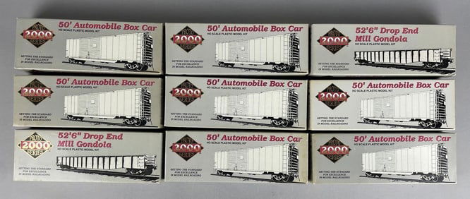Group of Proto 2000 Series HO Scale Model Kit Train Cars