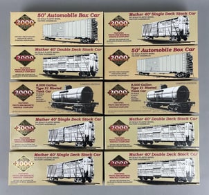 Group of Proto 2000 Series HO Scale Model Kit Train Cars