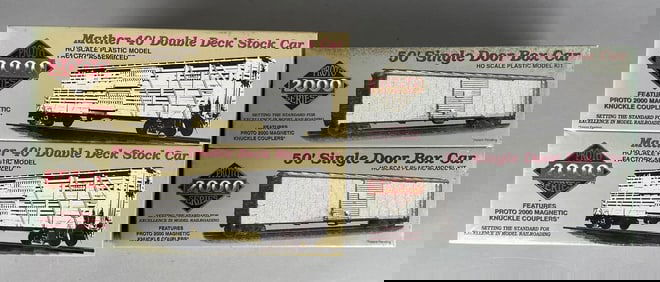 Group of Proto 2000 Series HO Scale Model Kit Train Cars