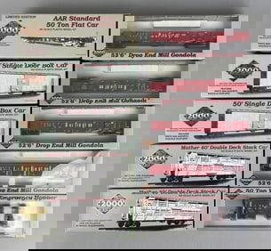 Group of Proto 2000 Series HO Scale Model Kit Train Cars