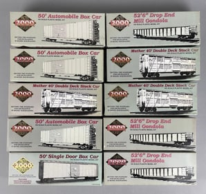 Group of Proto 2000 Series HO Scale Model Kit Train Cars