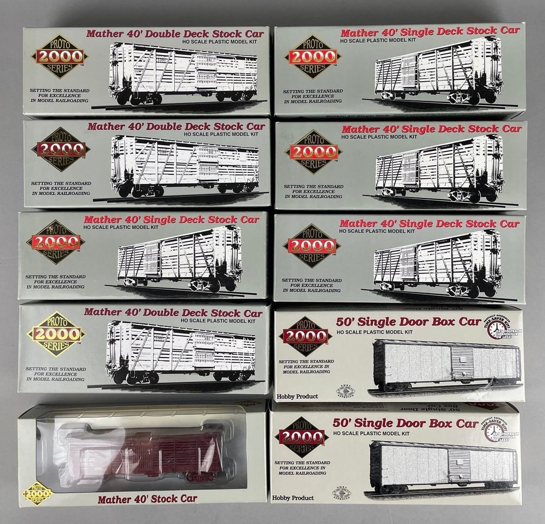 Group of Proto 2000 Series HO Scale Modek Kit Train Cars (1 of 2)