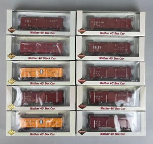 Group of Proto 2000 Series HO Scale Train Cars