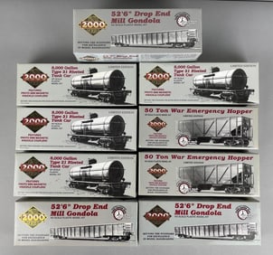 Group of Proto 2000 Series HO Scale Train Car Model Kits