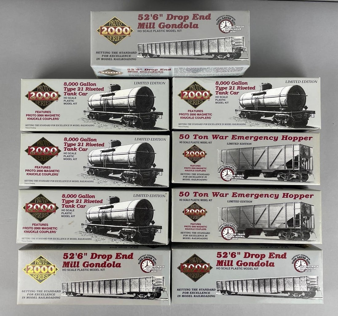 Group of Proto 2000 Series HO Scale Train Car Model Kits (1 of 2)
