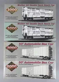 Group of Proto 2000 Series HO Scale Model Kit Train Cars