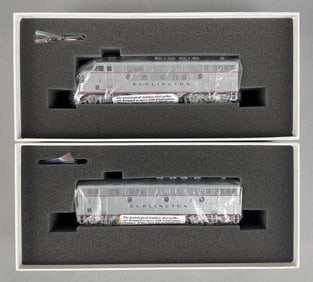 Genesis HO Scale F3A and B Phase II CB&Q Locomotive Set
