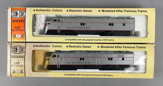 Con-Cor HO Scale EMD E-7A Burlington Locomotive Set