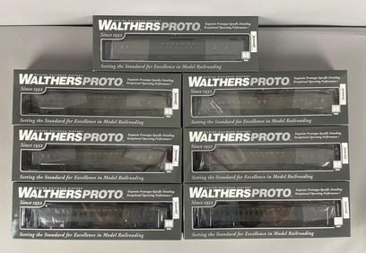 Group of Walthers Proto HO Scale Pullman Passenger Train Cars