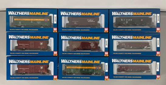 Group of Walthers Mainline HO Scale Freight Train Cars