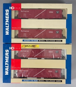 Group of 2 Walthers HO Scale Pullman Burlington oxcars