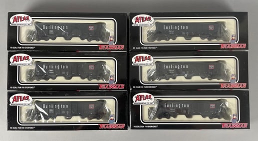 Group of Atlas Trainman HO Scale CB&Q Hopper Train Cars