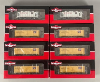 Group of Intermountain HO Scale Burlington Train Cars