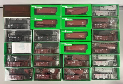 Group of Bowser HO Scale Train Car Model Kits