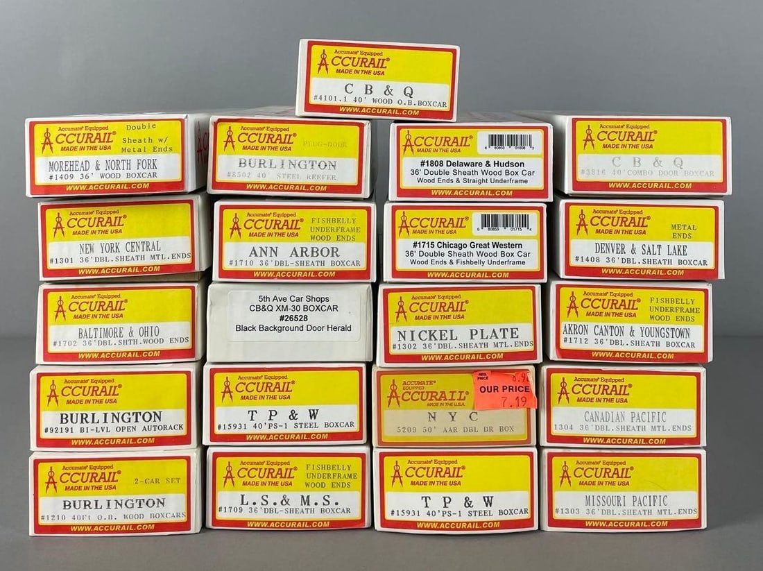 Group of Accurail HO Scale Train Cars (1 of 2)