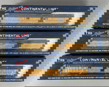 Group of Rapido Trains HO Scale Continental Line Passenger Train Cars