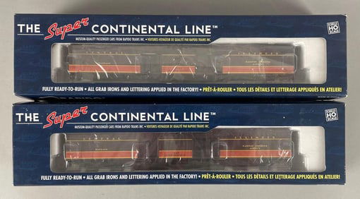 Group of Rapido Trains HO Scale Continental Line Central Illinois Passenger Train Cars
