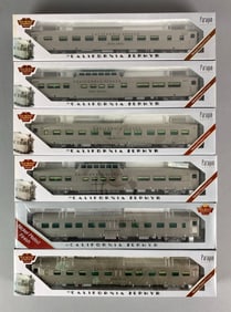 Group of 6 Broadway Limited HO Scale California Zephyr Train Cars