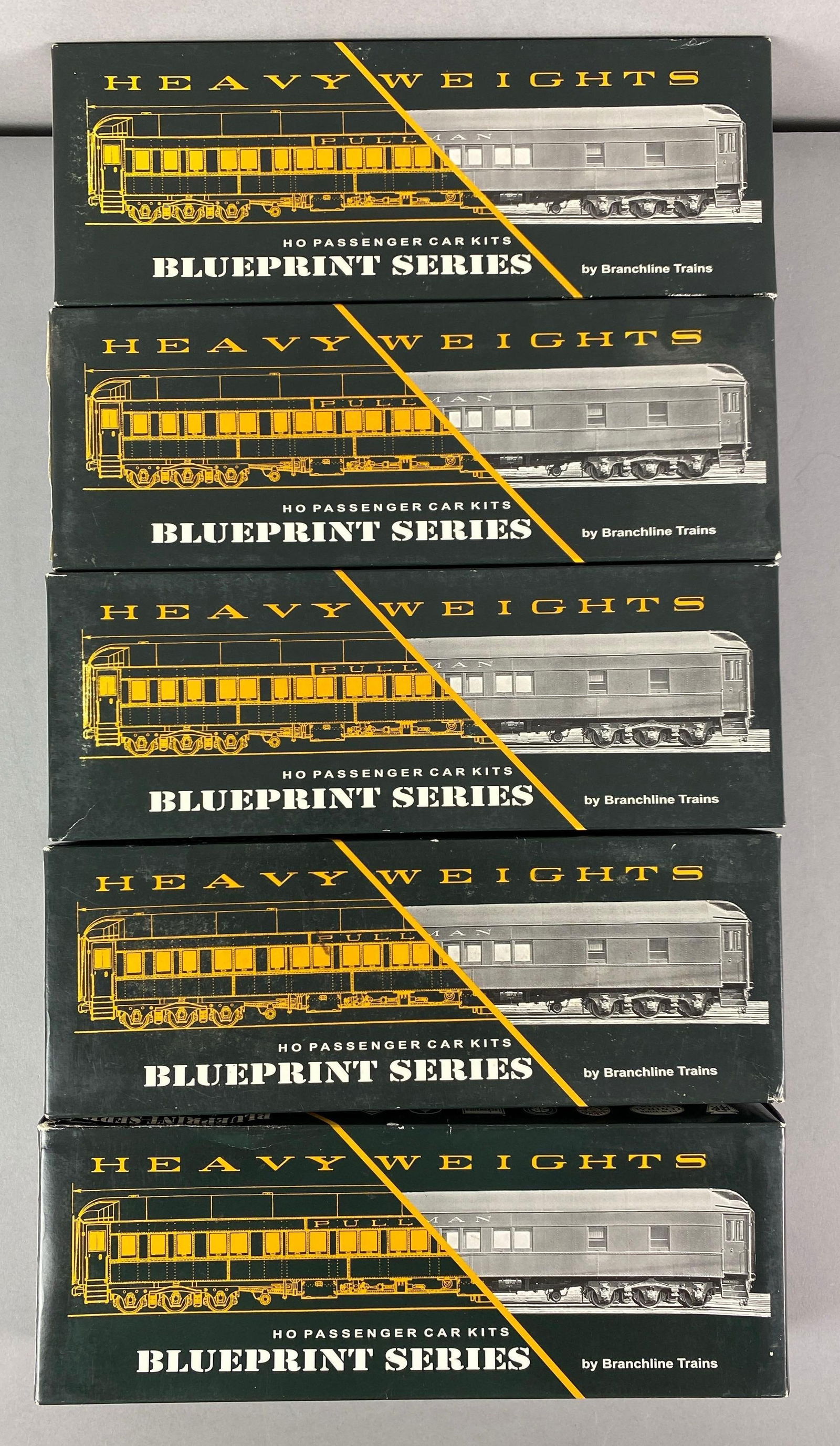 Group of 5 Heavyweights HO Scale Blueprints Series Passenger Train Cars (1 of 2)